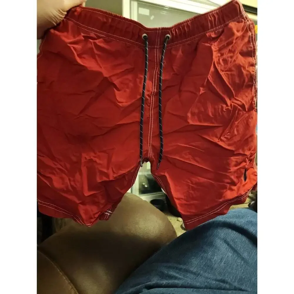 Vintage Nautica Swim Trunks Sz Laege Red Excellent CR3